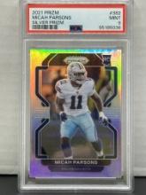 Micah Parsons 2021 Panini Prizm Silver Prizm Rookie RC PSA 9 MINT #382