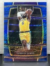 LeBron James 2021-22 Panini Select Concourse Level Blue Shimmer Prizm #100