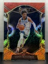 Jaden McDaniels 2020-21 Panini Select Blue Red Orange Shimmer PRizm Concourse Level Rookie RC #88