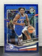 Tyrese Maxey 2023-24 Panini Donruss Optic Blue Lazer Prizm #70