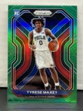 Tyrese Maxey 2020-21 Panini Prizm Green Prizm Rookie RC #256