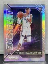 Tyrese Hailburton 2020-21 Panini Prizm Emergent Silver Prizm Rookie RC Insert #29