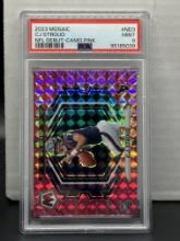 CJ Stroud 2023 Panini Mosaic NFL Debut Pink Mosaic Prizm Rookie RC PSA 9 MINT #ND3