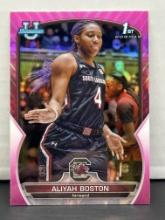 Aliyah Boston 2023 Bowman Chrome U Pink Refractor Rookie RC #5