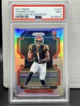 Ja'Marr Chase 2021 Panini Prizm Image Variation Silver Prizm Rookie RC PSA 9 MINT #V337