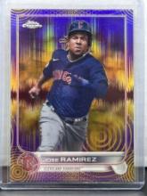 Jose Ramirez 2022 Topps Chrome Purple Yellow Sonic (#225/299) Refractor #151