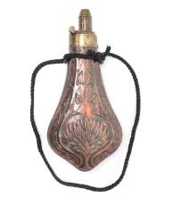 Embossed Copper & Brass Powder Flask