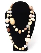 Lovely Bone & Agate Bead Layering Necklace