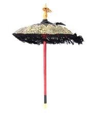 Deep Blue and Gold Balinese Ceremonial Umbrella