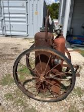 Antique bottles on wheels