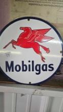 Mobil gas 12-in round sign