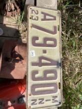 1923 license plate