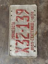 1949 Centennial license plate