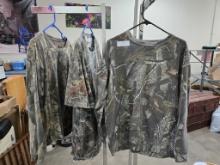 3 Camo Shirts XL and 2 pairs of camo pants