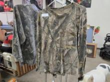 2 Camo Shirts XL and 1 pair of matching camo pants