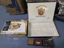 2 Cigar boxes with 3 small boxes