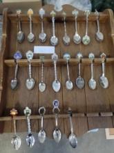 Display case with Collectible Spoons