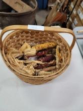 Woven Basket with dried corn