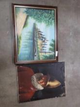 2 damaged paintings