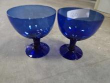 2 cobalt goblets