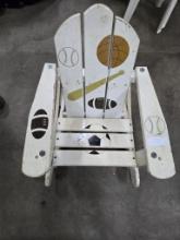 child sized sport themed adirondack/rocking chair