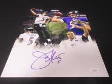 Joe Flacco Signed 11x14 Photo JSA Witnessed