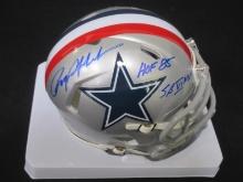 Roger Staubach Signed Mini Helmet GAA COA