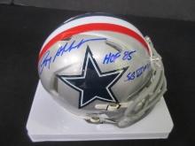 Roger Staubach Signed Mini Helmet GAA COA