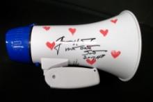 JIMMY HART SIGNED MEGAPHONE WITH JSA COA