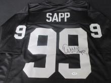 RAIDERS WARREN SAPP SIGNED JERSEY FSG COA