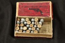 1x Partial Box, 31 Rds of Vintage 1910s Winchester .38 Smith & Wesson Smokeless Ammo, Two Piece Box