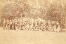 Antique Matted US Indian Wars Era W.H. McKay Artist Omaha, Nebr Marked Army Officers and Wives Photo