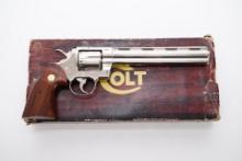 Colt 1980s Python I3681 .357 Magnum 8” SA/DA Nickel Revolver & Box 1980 NO CA