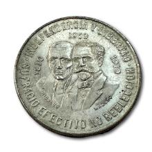 1960 Mexico War of Independence Hidalgo Madero 10 Pesos .900 Silver Coin