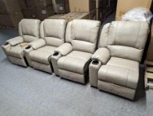 Grantland Doeskin set of (4) RV seismic style recliners