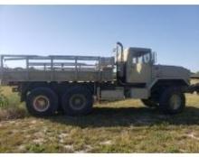 VINTAGE ARMY TRUCK WITH TRAILER & 4 SPARE TIRES