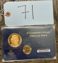 American Mint Presidential Proof Set Thomas Jefferson Number 2979 of 20000