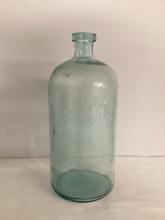 Antique Blue Green Glass 1/2 Gallon Bottle