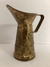 Peerage Embossed Ship and Lighthouse Pattern Metal Pitcher Made in England