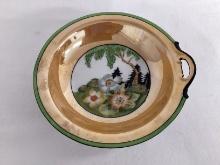 Hand Painted Noritake Lusterware Bowl with Handle