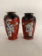 Pair of Japanese Sumida Gawa Vases