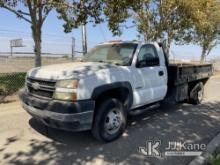 2007 Chevrolet Silverado 3500HD Flatbed Truck Runs & Moves, Damaged Windshield, No GVWR Sticker