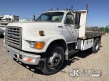 1995 Ford F800 Flatbed Truck Runs & Moves