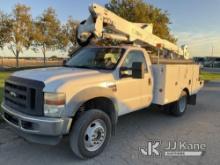 Altec AT37G, Bucket Truck mounted behind cab on 2008 Ford F550 4x4 Pickup Truck Runs, Moves, & Opera