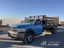 2011 Dodge D5500 Flatbed Truck Runs & Moves) (Lift Gate Operates) (Check Engine Light On