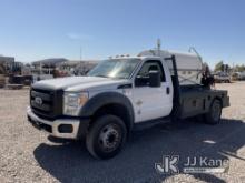 2011 Ford F550 Spray Truck Runs & Moves, Multiple Warning Lights on Dash, Needs Jump to Start, Opera