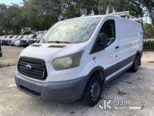 (Riviera Beach, FL) 2015 Ford Transit-250 Cargo Van Runs & Moves)( Cracked Windshield, Body Damage)(