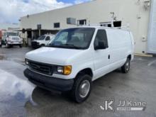 (Miami, FL) 2003 Ford E250 Cargo Van Runs & Moves) (Check Engine Light On, Body Damage