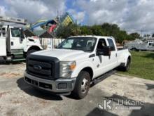 (Riviera Beach, FL) 2016 Ford F350 Crew-Cab Dual Wheel Pickup Truck Runs & Moves)( Rear Bumper Damag