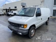 (Miami, FL) 2004 Ford E250 Cargo Van Runs & Moves) (Check Engine Light On, Body Damage